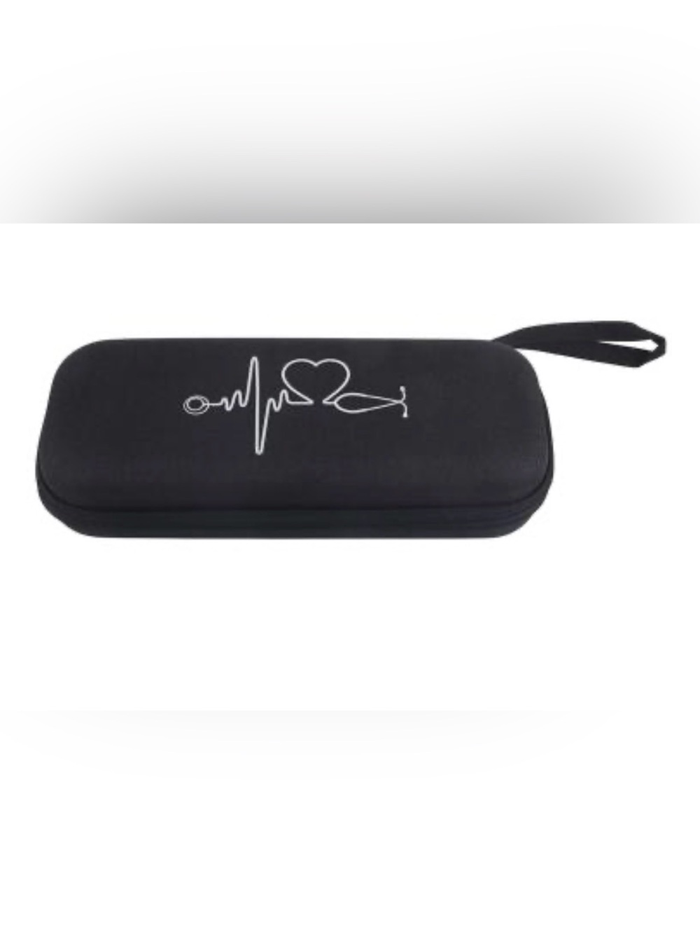 NWOT Black Stethoscope Case with Heartbeat Design